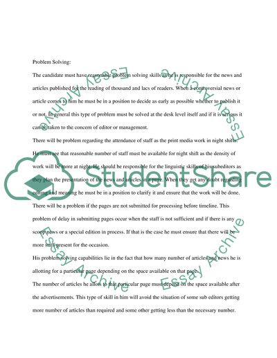 Employee Resourcing: News Editor