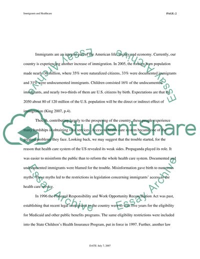 Exploration of Healthcare and Immigrants