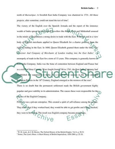 British India Development in 1858-1914