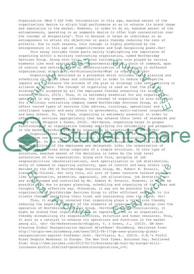 Organization (Mod 3 SLP PoM)