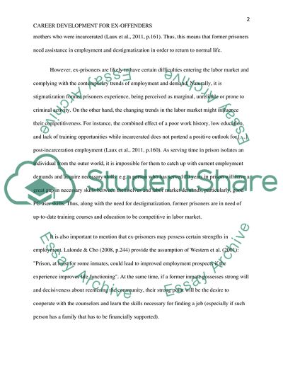 Career Development For Ex-Offenders