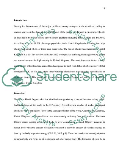 Teenage Obesity in the United Kingdom