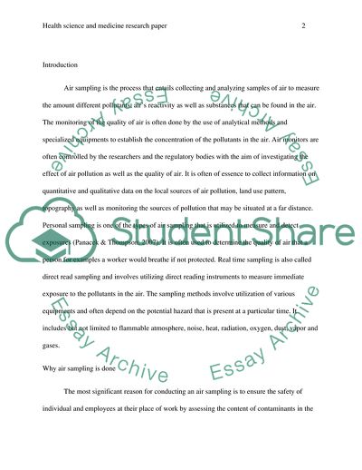 Air Sampling in Medicine