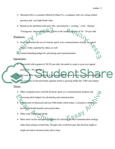 Market Analysis of Pepsi Co