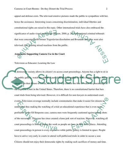 Do Cameras in Courtrooms Distort Trial Process