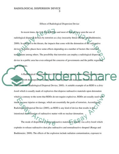 Effects of Radiological Dispersion Device
