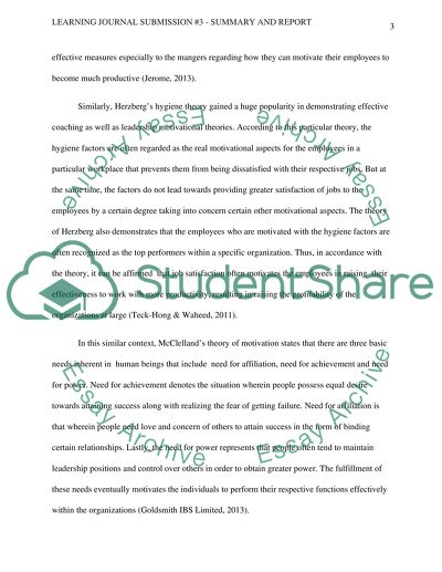 Learning Journal Submission 3 - Summary and Report