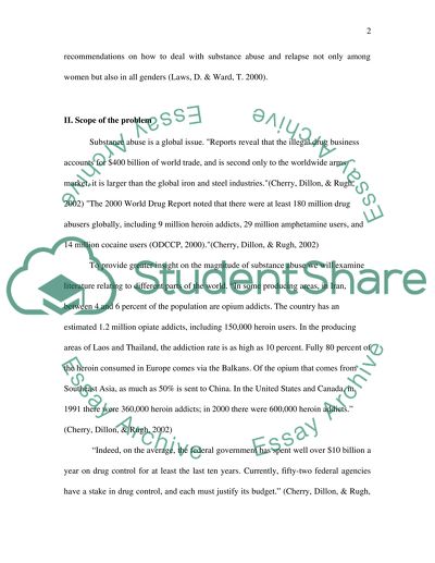 Substance Absue Relapse Amung Women