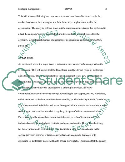 Management Programme for the Parcelforce Worldwide