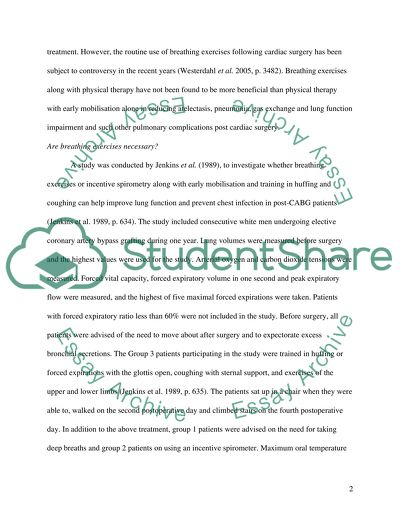 Post-CABG Physiotherapy Management in Hospital