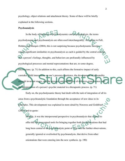 Contemporary Development of the Psycho-dynamic Tradition of Counseling
