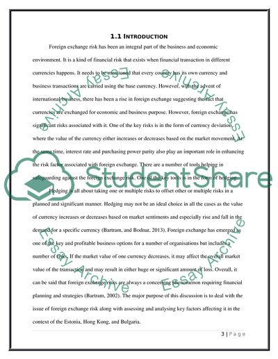 Foreingh Exchange Risks