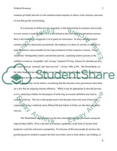 Poverty and Suggested Solutions