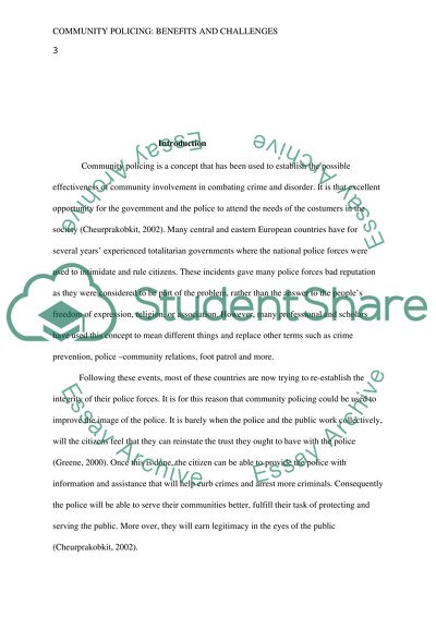 Benefits and Challenges of Community Policing