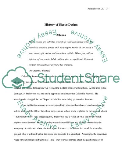 The Relevance of CD Sleeve Design in Todays Market