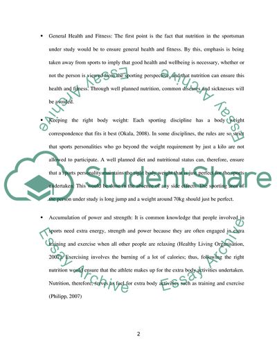 The Importance of Nutrition in Sporting