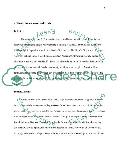 American colonization society(ACS) and abolitionism