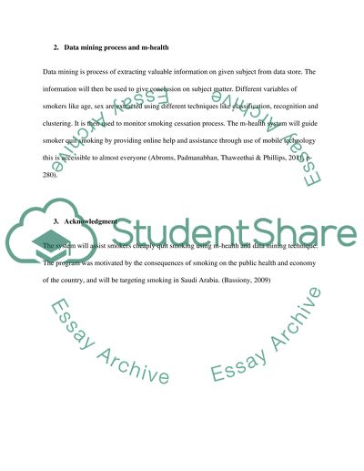 Data mining approach for smoking cessation management system using M-health