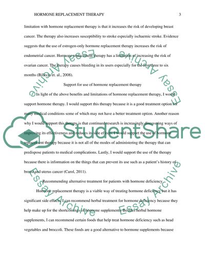 Support for hormone replacement therapy