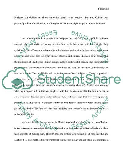 John le Carres Tinker, Tailor, Soldier, Spy (1974) Answer a few questions