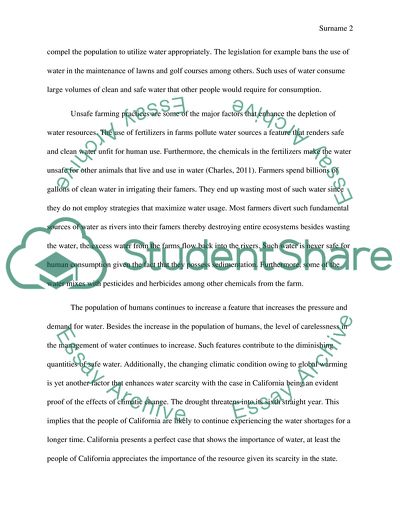 Water: a Resource We Take for Granted