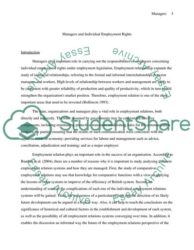 Managers and Individual Employment Rights