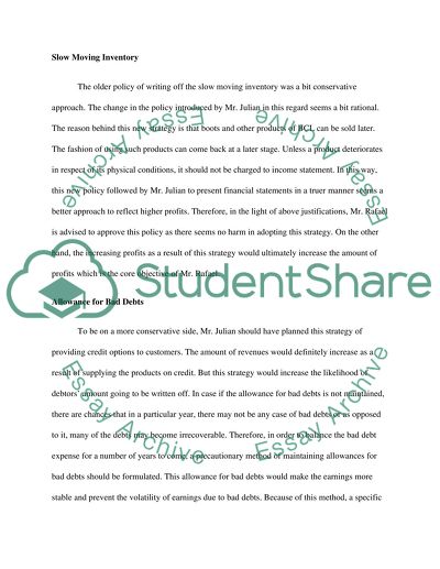 Treatment of Accounting Issues