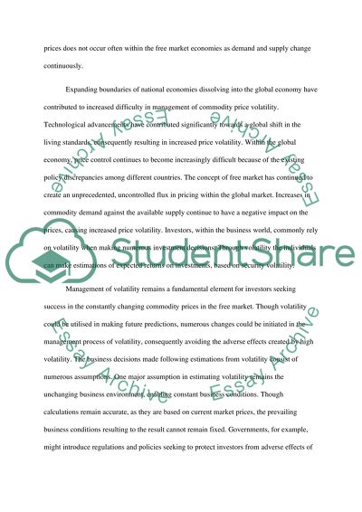 Managing Commodity Price Volatility