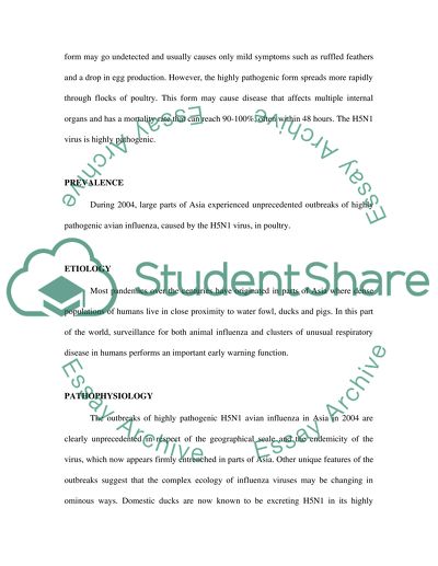 Pandemic avian influenza