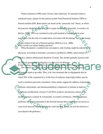 Nutrition on a Patient with Acute and Recurrent Pancreatitis