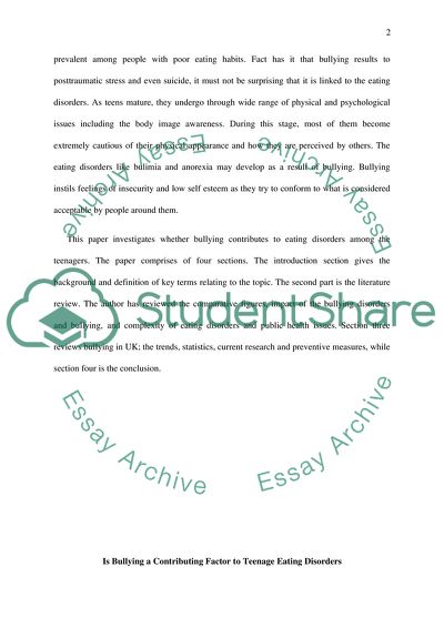 Is Bullying a Contributing Factor to Teenage Eating Disorders