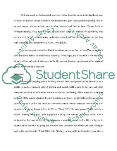 Rites of Passage: A Correlation with Daily Life Fears, Pain and Loss of Control
