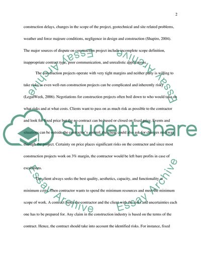 Risks and Uncertainties in Construction Projects