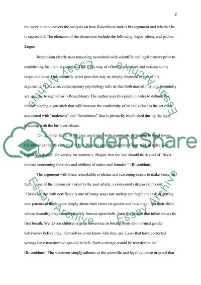 Analysis of the Childs Legal Branding at Birth