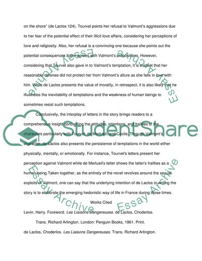 Morality in Choderlos de Laclos Les Liaisons Dangereuses