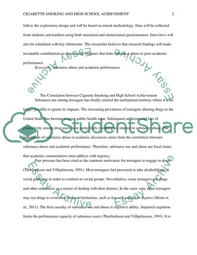 Correlation Between Cigarette Smoking and High School Achievement