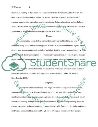 History, Causes, and Symptoms of Cholera