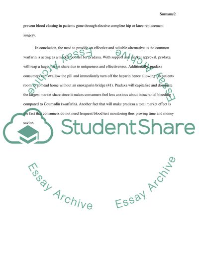 Pradaxa Market Description