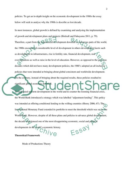 Why Have the 1980s been described as a lost decade in terms of development