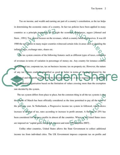 Basic Characteristics of Tax System