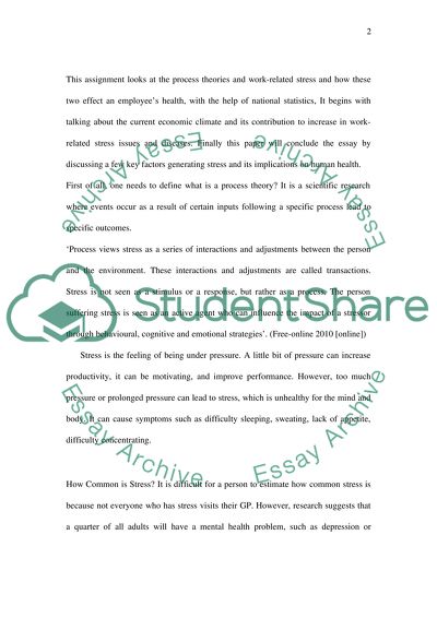 Process Theories and Workplace Stress