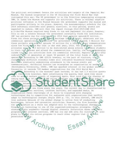 Analysis of the Imperial War Museum Business Strategies