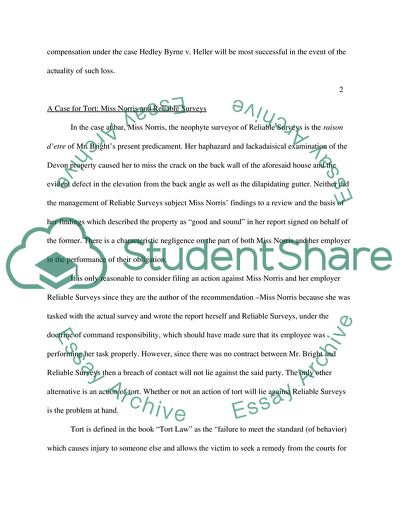 A Case for Tort: Miss Norris and Reliable Surveys