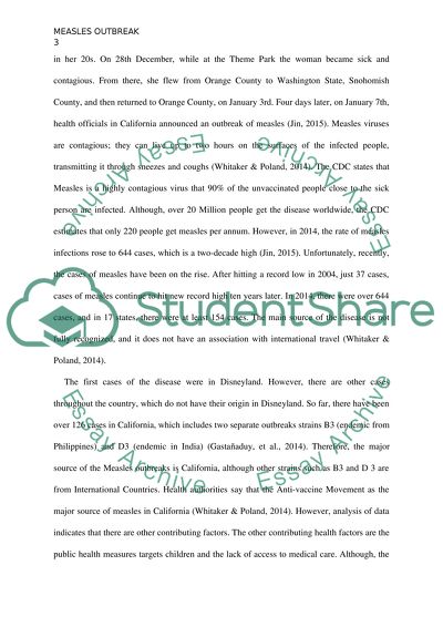 Measles Outbreak and the Centre for Disease Control