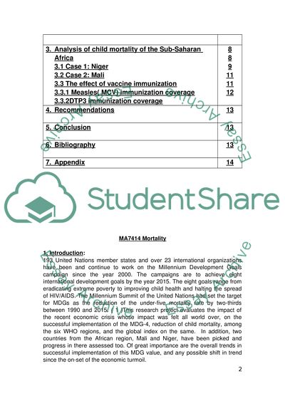 Report on the statistical trends