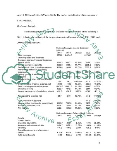 The financial performance of McDonalds