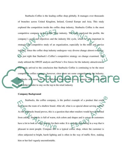 COMPANY STRATEGIC ANALYSIS- Starbuck