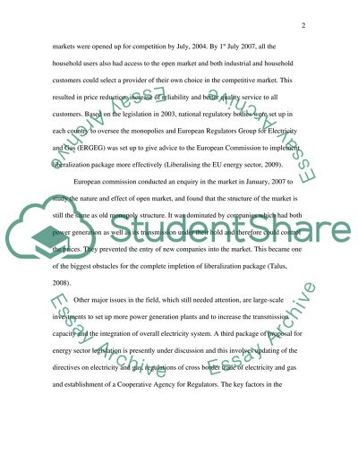 Development of European energy market