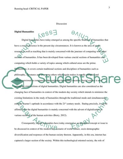 The Role of the Discipline of Humanities in the Society