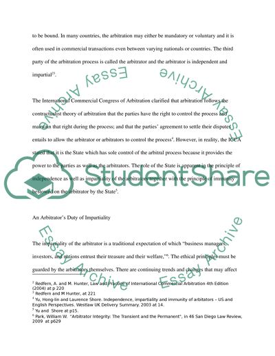 The Arbitrators Duty of Impartiality and Independence
